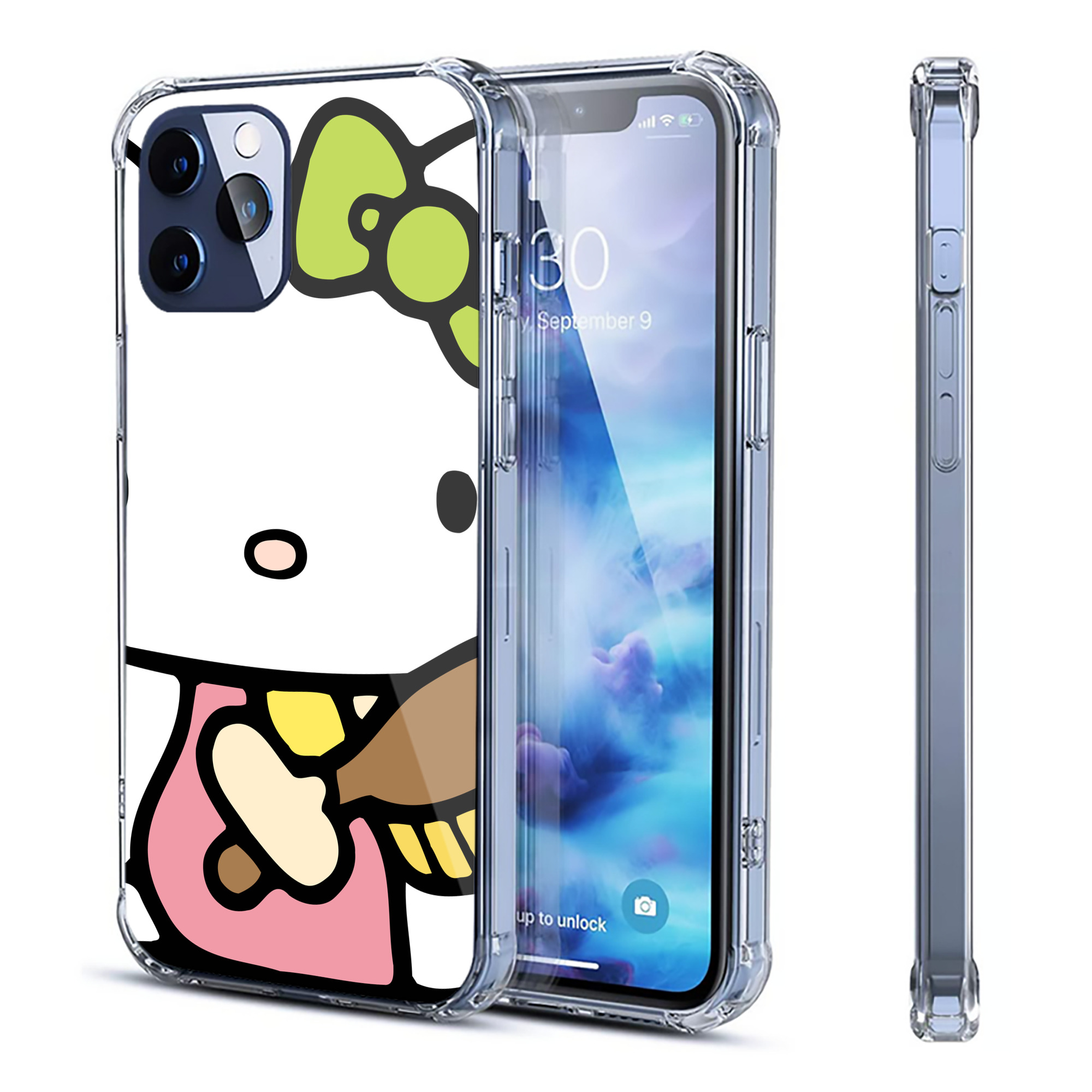 （画像用） Hello Kitty ハローキティ 【iPhone 12シリーズ対応】透明スマホケース（クリアソフトケース）